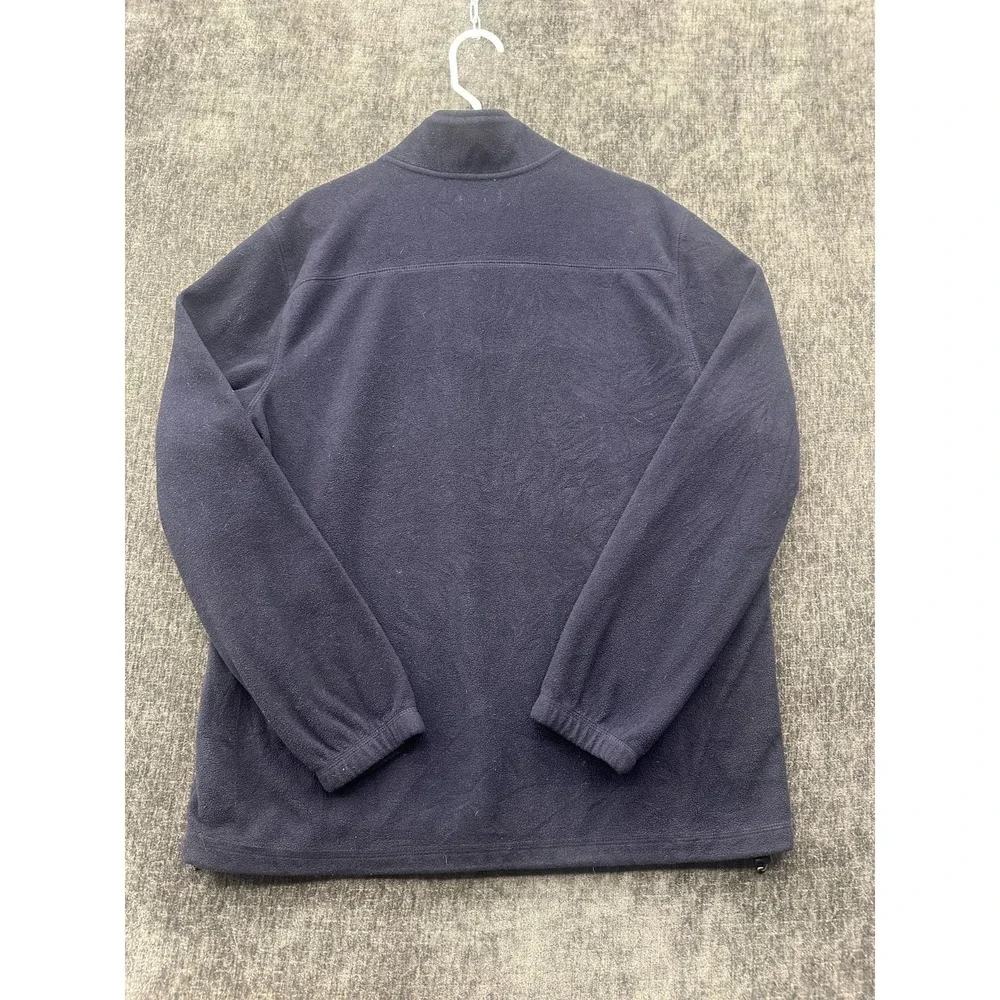 Croft & Barrow Fleece Jacket Mens Navy Blue Mock Neck Quarter Zip Warm Outerwear